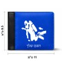 ארנק עור שחור בעיצוב אישי עם השם שלך בעיצוב צוללן מידות הארנק 9.5 × 11 ס"מ