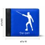 ארנק עור שחור בעיצוב אישי עם השם שלך בעיצוב לוחם סייף מידות הארנק 9.5 × 11 ס"מ