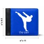 ארנק עור שחור בעיצוב אישי עם השם שלך בעיצוב קרטה מידות הארנק 9.5 × 11 ס"מ