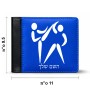 ארנק עור שחור בעיצוב אישי עם השם שלך בעיצוב לוחמים אולימפיים מידות הארנק 9.5 × 11 ס"מ