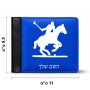 ארנק עור שחור בעיצוב אישי עם השם שלך בעיצוב שחקן פולו - סוס מידות הארנק 9.5 × 11 ס"מ