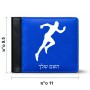 ארנק עור שחור בעיצוב אישי עם השם שלך בעיצוב רץ מידות הארנק 9.5 × 11 ס"מ