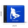 ארנק עור שחור בעיצוב אישי עם השם שלך בעיצוב סקי מידות הארנק 9.5 × 11 ס"מ