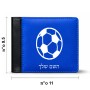 ארנק עור שחור בעיצוב אישי עם השם שלך בעיצוב כדורגל כדור כדורגל מידות הארנק 9.5 × 11 ס"מ