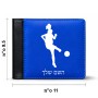 ארנק עור שחור בעיצוב אישי עם השם שלך בעיצוב שחקנית כדורגל - אישה מידות הארנק 9.5 × 11 ס"מ