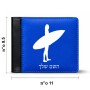 ארנק עור שחור בעיצוב אישי עם השם שלך בעיצוב גלישה - גלישה מידות הארנק 9.5 × 11 ס"מ