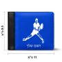 ארנק עור שחור בעיצוב אישי עם השם שלך בעיצוב שחקן טניס מידות הארנק 9.5 × 11 ס"מ
