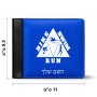 ארנק עור שחור בעיצוב אישי עם השם שלך בעיצוב טריאתלון מידות הארנק 9.5 × 11 ס"מ