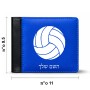 ארנק עור שחור בעיצוב אישי עם השם שלך בעיצוב כדור כדורעף מידות הארנק 9.5 × 11 ס"מ