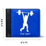 ארנק עור שחור בעיצוב אישי עם השם שלך בעיצוב הרמת משקולות מידות הארנק 9.5 × 11 ס"מ