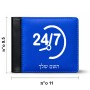 ארנק עור שחור בעיצוב אישי עם השם שלך בעיצוב 24 ביולי מידות הארנק 9.5 × 11 ס"מ