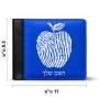 ארנק עור שחור בעיצוב אישי עם השם שלך בעיצוב הדפס תפוח מידות הארנק 9.5 × 11 ס"מ