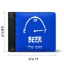 ארנק עור שחור בעיצוב אישי עם השם שלך בעיצוב מיכל של בירה מידות הארנק 9.5 × 11 ס"מ