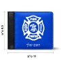 ארנק עור שחור בעיצוב אישי עם השם שלך בעיצוב כבאי - תגית מידות הארנק 9.5 × 11 ס"מ