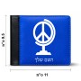 ארנק עור שחור בעיצוב אישי עם השם שלך בעיצוב גלובוסי שלום מידות הארנק 9.5 × 11 ס"מ