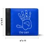 ארנק עור שחור בעיצוב אישי עם השם שלך בעיצוב יד מידות הארנק 9.5 × 11 ס"מ