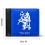 ארנק עור שחור בעיצוב אישי עם השם שלך בעיצוב אריה מידות הארנק 9.5 × 11 ס"מ