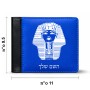 ארנק עור שחור בעיצוב אישי עם השם שלך בעיצוב פרעה - תות ענח' אמון מצרי מידות הארנק 9.5 × 11 ס"מ
