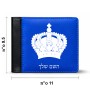 ארנק עור שחור בעיצוב אישי עם השם שלך בעיצוב כתר מלכותי מידות הארנק 9.5 × 11 ס"מ