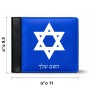 ארנק עור שחור בעיצוב אישי עם השם שלך בעיצוב מגן דוד - מגן דוד - ישראל מידות הארנק 9.5 × 11 ס"מ