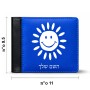 ארנק עור שחור בעיצוב אישי עם השם שלך בעיצוב שמש מידות הארנק 9.5 × 11 ס"מ