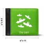 ארנק עור שחור בעיצוב אישי עם השם שלך בעיצוב עטלפים מידות הארנק 9.5 × 11 ס"מ