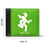 ארנק עור שחור בעיצוב אישי עם השם שלך בעיצוב נגן גיטרה מידות הארנק 9.5 × 11 ס"מ