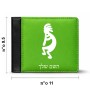 ארנק עור שחור בעיצוב אישי עם השם שלך בעיצוב קוקופלי מידות הארנק 9.5 × 11 ס"מ