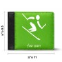ארנק עור שחור בעיצוב אישי עם השם שלך בעיצוב סקי אולימפי מידות הארנק 9.5 × 11 ס"מ