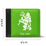 ארנק עור שחור בעיצוב אישי עם השם שלך בעיצוב אריה מידות הארנק 9.5 × 11 ס"מ