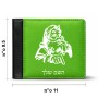 ארנק עור שחור בעיצוב אישי עם השם שלך בעיצוב סנטה קלאוס מידות הארנק 9.5 × 11 ס"מ