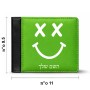 ארנק עור שחור בעיצוב אישי עם השם שלך בעיצוב סמיילי מידות הארנק 9.5 × 11 ס"מ