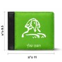 ארנק עור שחור בעיצוב אישי עם השם שלך בעיצוב ספינקס מצרים מידות הארנק 9.5 × 11 ס"מ