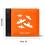 ארנק עור שחור בעיצוב אישי עם השם שלך בעיצוב עטלפים מידות הארנק 9.5 × 11 ס"מ