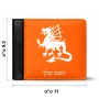 ארנק עור שחור בעיצוב אישי עם השם שלך בעיצוב דרקון מידות הארנק 9.5 × 11 ס"מ