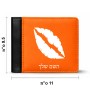 ארנק עור שחור בעיצוב אישי עם השם שלך בעיצוב שפתיים - נשיקה מידות הארנק 9.5 × 11 ס"מ