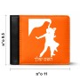 ארנק עור שחור בעיצוב אישי עם השם שלך בעיצוב אישה רוקדת עם גבר מידות הארנק 9.5 × 11 ס"מ