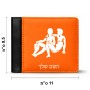 ארנק עור שחור בעיצוב אישי עם השם שלך בעיצוב מזלות - תאומים מידות הארנק 9.5 × 11 ס"מ