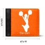ארנק עור שחור בעיצוב אישי עם השם שלך בעיצוב מעודדת מידות הארנק 9.5 × 11 ס"מ