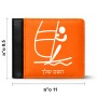 ארנק עור שחור בעיצוב אישי עם השם שלך בעיצוב שייט אולימפי מידות הארנק 9.5 × 11 ס"מ
