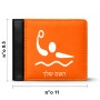ארנק עור שחור בעיצוב אישי עם השם שלך בעיצוב כדור מים אולימפי מידות הארנק 9.5 × 11 ס"מ