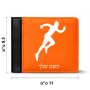 ארנק עור שחור בעיצוב אישי עם השם שלך בעיצוב רץ מידות הארנק 9.5 × 11 ס"מ