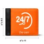 ארנק עור שחור בעיצוב אישי עם השם שלך בעיצוב 24 ביולי מידות הארנק 9.5 × 11 ס"מ