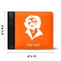 ארנק עור שחור בעיצוב אישי עם השם שלך בעיצוב צ'ה גווארה מידות הארנק 9.5 × 11 ס"מ