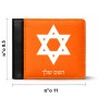 ארנק עור שחור בעיצוב אישי עם השם שלך בעיצוב מגן דוד - מגן דוד - ישראל מידות הארנק 9.5 × 11 ס"מ