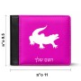 ארנק עור שחור בעיצוב אישי עם השם שלך בעיצוב תנין מידות הארנק 9.5 × 11 ס"מ