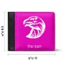 ארנק עור שחור בעיצוב אישי עם השם שלך בעיצוב ראש נשר מידות הארנק 9.5 × 11 ס"מ