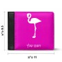 ארנק עור שחור בעיצוב אישי עם השם שלך בעיצוב אנפה מידות הארנק 9.5 × 11 ס"מ