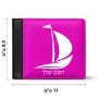 ארנק עור שחור בעיצוב אישי עם השם שלך בעיצוב סירה מידות הארנק 9.5 × 11 ס"מ