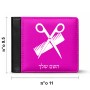 ארנק עור שחור בעיצוב אישי עם השם שלך בעיצוב מעצב שיער מידות הארנק 9.5 × 11 ס"מ